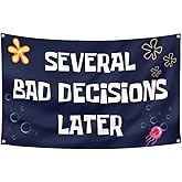 Several Bad Decisions Later Flag 3x5 Ft Cool Funny Tapestry for College Dorm Room Guys Man Cave Frat Bedroom