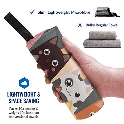 Microfibre-towel-lightweight-travel-beach-towel-Extra-large-quick-drying-camping-towel-Premium-gym-towels-for-swimming-yoga-Highly-absorbent-fast-dry-Cats-Pattern