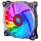 Rosewill 120 mm RGB Case Fan True RGB Color Ultra Quiet Cooling Fan with Long Life Sleeve Bearing. Standard Size 120mm Case Fan Compatible with Rosewill RGB Fan Hub RGBF-17003
