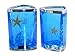Beach Seashell + Starfish Bathroom Accessories Set Tumbler/Soap Dish/Liquid Soap Dispenser/Toothbrush Holder- Blue Oil