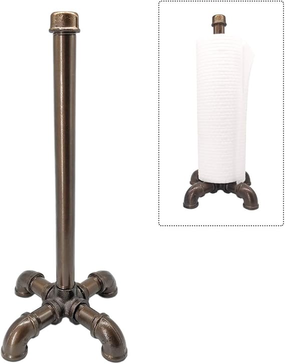 Rustic Industrial Standing Pipe Paper Towel Holder, Kitchen