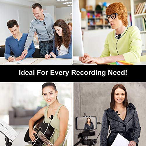 Gepege Microphone Professional for iPhone Grade Lavalier Lapel Omnidirectional Phone Audio Video Recording Lavalier Condenser Microphone (iOS 1.5m)