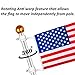 MEIREN Combo Pack-2 Position Heavy-Duty Aluminum Flag Pole Holder Bracket with 2Pcs Flag Rotating Mounting Rings Fit for 1