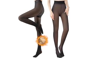 BDLLMDES Fleece Lined Tights for Women, Warm Fake Sheer Pantyhose Leggings Thick Translucent Thermal Stockings
