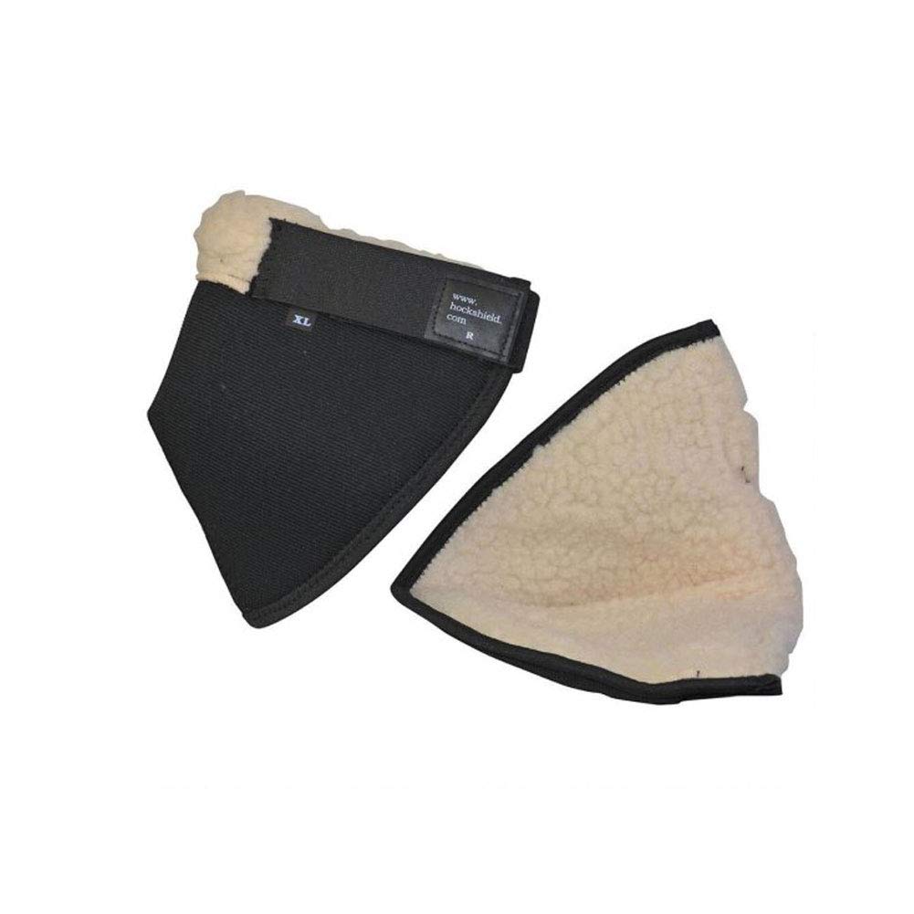 Photo 1 of Click Horse Hock Shield, Horse Care Boots, Hock Shield for Horses w/Fleece Lining, Prevents Hock Sores & Bed Sores, Tear Resistant Hock Protectors for Horses, Black w/Green Trim Horse Size 13"-15.9"