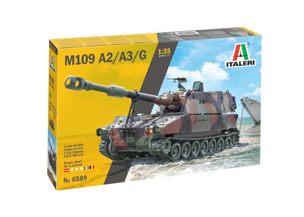 ITALERI -6589 M109 A2/A3/G, 1:35 Scale, Model Kit, Plastic Model, Green Color, IT6589