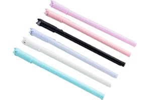 6 Pcs Cat Black Ink Pen Writing School Stationery School Supplies Gift Creative And Exquisite Workmanship Durability