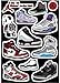Jordan Vintage Shoes Skateboard Vinyl Stickers Laptop Luggage Car Bumper Cellphone Skins