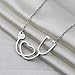 KUIYAI Dainty Stainless Steel Doctor Nurse Stethoscope Necklace with Heart