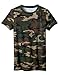 District Made - Ladies Perfect Weight Camo Crew Tee, Military Camo, XX-Large