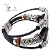 Smatiful Ionic Fancy Bands (Small Mediume Large XL are All Ok) with Stainless Steel Clasp and Gunmetal Parts for Women, Adjustable Replacement Leather Watch Band for Fitbit Ionic, Classic Black