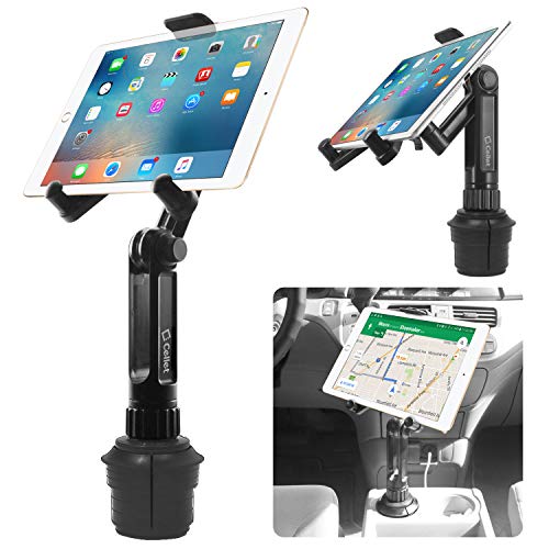 Cellet Cup Holder Tablet Mount, Tablet Car Cradle Holder Made Compatible for All iPad, iPad Pro, iPad Air, iPad Mini Samsung Galaxy Tab S9 S8 S6 Lite A8 A7 Lite Amazon Fire Microsoft Surface