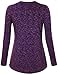 Flower Yarn, Messic Women's Long Sleeve V-Neck Shirt Collar Casual Novel Design Blouse Tops Dark Blue,Medium