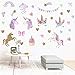 CCUT Cute Unicorn Wall Sticker Removal Unicorn Wall Decals PVC Wall Art Stickers Wall Mural Decor for Kids Girls Bedroom Home Nursery Room (Unicorn - New Design)