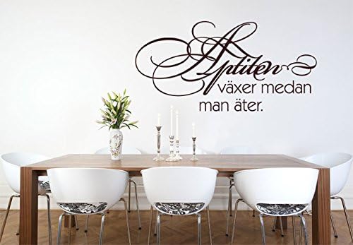 Wall Sticker Family Wall Quotes Vinyl Lettering Wall Art Decal DIY Aptiten växer medan man äter home decor