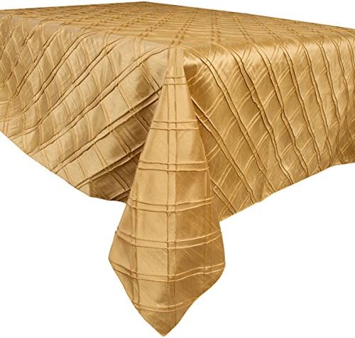Howard Elliot Collection Gold Polyester Pintuck Tablecloth
