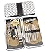 Okbool 13pcs Stainless Steel Manicure Pedicure Set ,Travel & Grooming Set, Personal Care Tools, Nail Scissors Nail Clippers Kit with Leather Case (White Plaid)