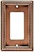 Brainerd 64242 Beaded Single Decorator Wall Plate / Switch Plate / Cover, Aged Brushed Copper