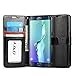 J&D Case Compatible for Galaxy S6 Edge Plus Case, [Wallet Stand] [Slim Fit] Heavy Duty Protective Shockproof Flip Wallet Case for Samsung Galaxy S6 Edge Plus Wallet Case - [Not for Galaxy S6/S6 Edge]