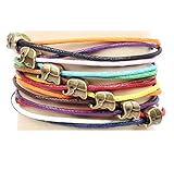Winter's Secret Bronze Elephant Pattern Hand Braided Diy Color Wax Rope Ancient Wrap Bracelet