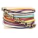 Winter's Secret Bronze Elephant Pattern Hand Braided Diy Color Wax Rope Ancient Wrap Bracelet