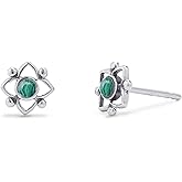 Boma Jewelry Sterling Silver Flower Shaped Dot Stud Earring