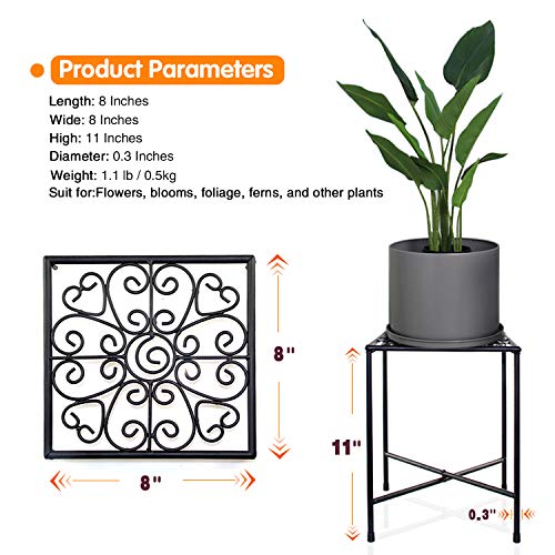 Metal Plant Stand, KABB Iron Art Flower Pot Holder, Modern Metal Display Potted Rack,Rustproof Flower Pot Stand | Decorative Plant Holder for Home, Garden, Patio, Plant Lovers, Housewarming (2 Pack) - Thumbnail 3