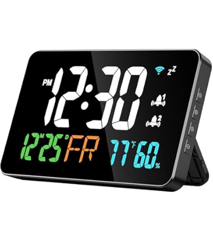 JXJHOVV 2.4Ghz WiFi Atomic Clock, Auto Time Calibration with Clock