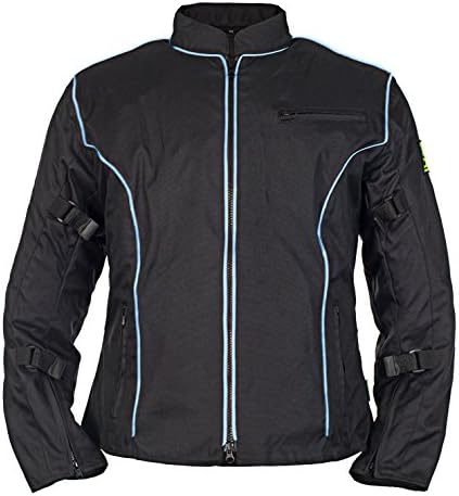Kevlar &amp; Ce Approved Racing Motorcycle Jacket. Removable Armor (M, White/Clear Piping)