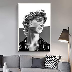 Floating Framed Canvas Wall Art for Living Room, Bedroom Statue Canvas Prints for Home Decoration Ready to Hang - 16x24 inches
