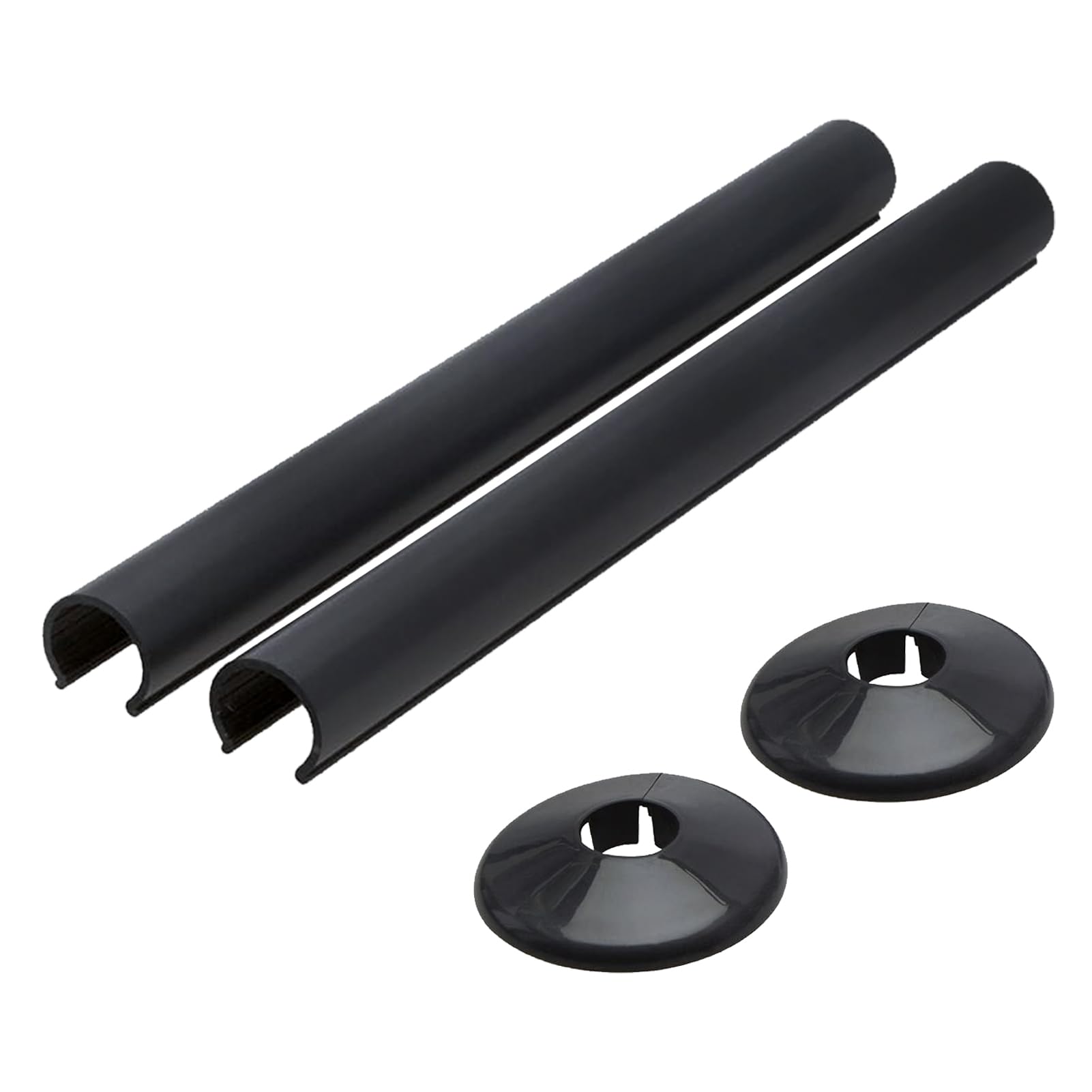 2 Pack Radiator Pipe Covers Black, Radiator Pipe Collars Cover, with 2 PCS Pipe Cover, 15mm x 200mm Construction for Lasting Color and Durability, Perfect for Professional Home Finishing