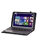 MoKo ASUS Transformer Book T100HA Case - Slim Folding Keyboard Portfolio Cover Case for ASUS Transformer Book T100HA Windows 10 2-in-1 Laptop (Not Fit for T100 Chi), Black