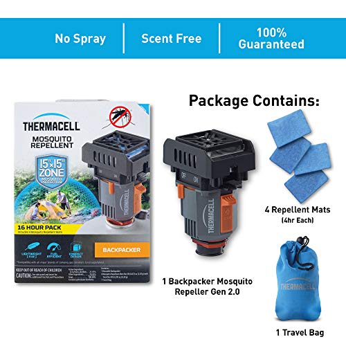 Thermacell Backpacker Mosquito Repeller, Gen 2.0; Protects 15’ Zone