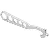 QWORK 5-Hole Fire Hydrant Wrench 14-1/4", Galvanized Iron Construction &ndash; Fits Standard Pentagon Nuts for Outdoor Firefighting, Utility Work &amp; Maintenance