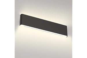 Aipsun 24in/20W LED Matte Black Modern Vanity Light Matte Black Wall Light Up Down Wall Mount Lights Indoor Modern Wall Light for Bathroom(Neutral White 4000K)