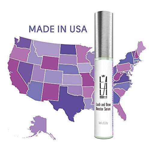 Natural Eyelash Growth Serum - Eyebrow Growth Serum - Made in USA - Lash Booster for Longer, Thicker Natural Eyelashes and Fuller Eyebrows - Enhancing Lash Growth Formula