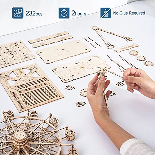 Rolife 3D Wooden Puzzle Hand Crank Music Box Machinarium ToysDIY Wood