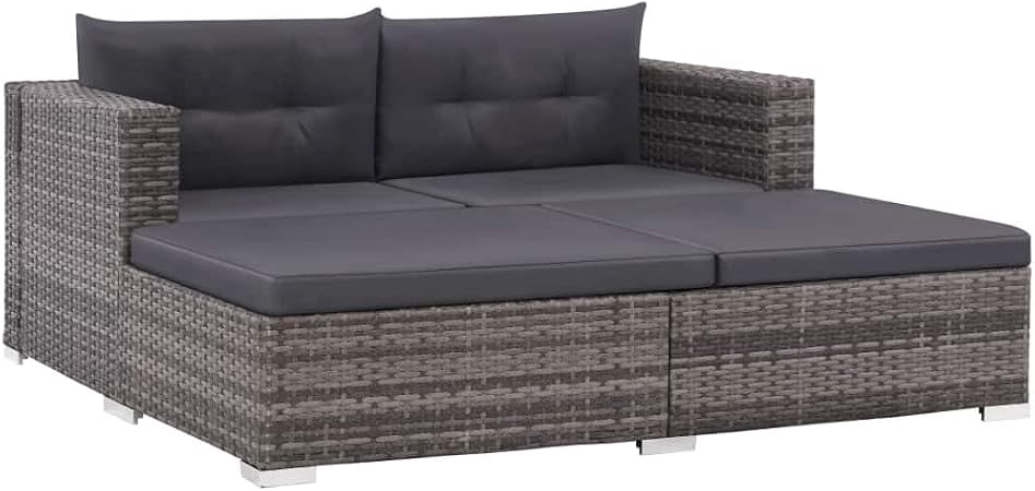 Vidaxl Ensemble De Canapé De Jardin 8pcs Résine Tressée Gris