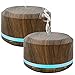 450ml Diffusers for Essential Oils 2 Pack, Wood Grain Aromatherapy Cool Mist Air Humidifier Diffuser with 8 Color Changing Lights for Home Bedroom Office by Doukedge