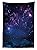 Space Tablecloth Decor Milky Way Themed Dark Matter with Star Field Light Years Sci Fi Travel Display Dining Room Kitchen Rectangular Table Cover Magenta Blue