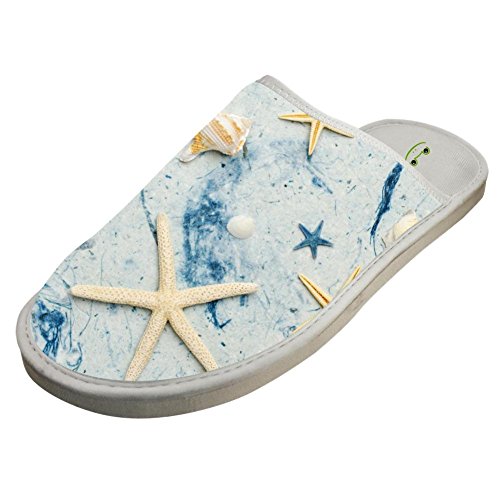 Slippers with Starfish Shell Conch Asteroid 3D Print Indoor Sandals Comfy Shoes Flat Winter Sleeppers