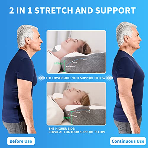 Home4me Cervical Pillow Memory Foam Pillow for Neck and Shoulder Pain