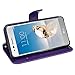 LG Aristo Case, LG Phoenix 3 Case, LG K8 2017 Case, LG Fortune Case, LK Luxury PU Leather Wallet Flip Protective Case Cover with Card Slots and Stand (Purple)