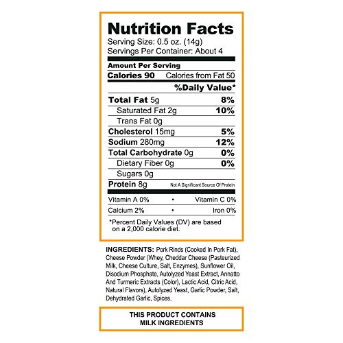 Pork King Good Nacho Cheddar Pork Rinds 7 OZ FAMILY SIZE (Chicharrones