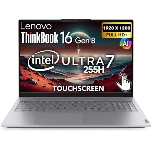 Lenovo ThinkBook 16 Gen 8 AI Business Laptop, 16” Touchscreen FHD+, Intel