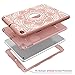 iPad Air 2 Case, PIXIU Heavy Duty Shockproof Protective case Without Screen Protector Rugged Three-Layer Defender Cover for iPad Air 2 A1566 A1567 2014 Released Mandala Floral/Rose Gold