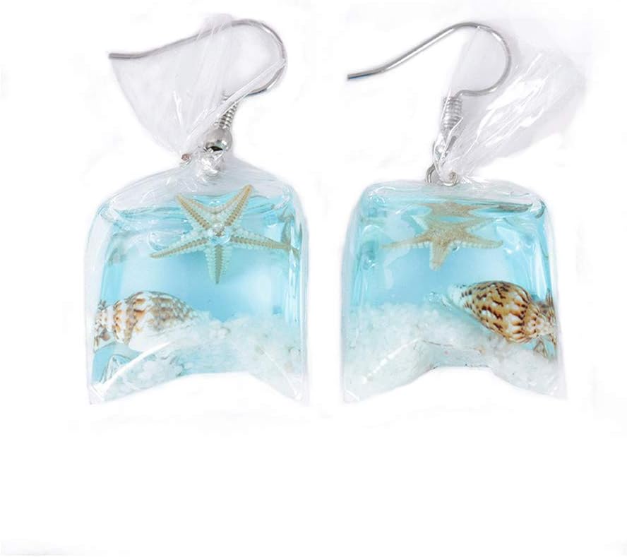 Funny Goldfish Earrings,Water Bag Shape Dangle Hook Earrings Funny Transparent Candy Bag Earrings Charm Jewelry Gift Earrings for Women Girls
