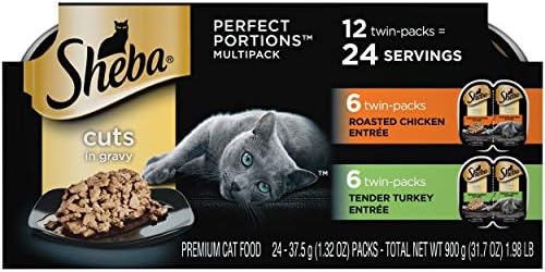 Sheba Perfect Portions Multipack Cuts In Gravy Roasted Chicken And Tender Turkey Entree Wet Cat Food 2 6 Oz 12 Twin Packs Amazon Ca Pet Supplies