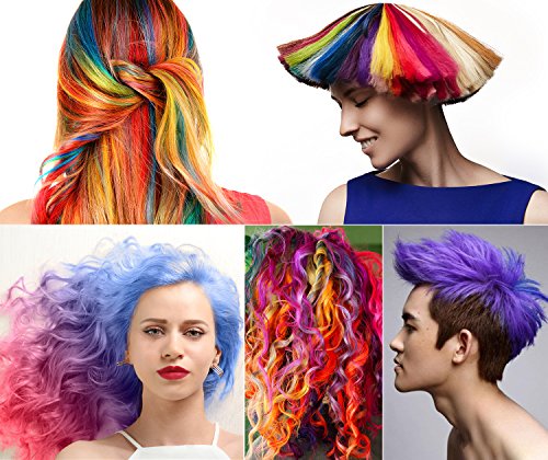 image for Hair Chalk Pens, Ohuhu 12 Colors Temporary Hair Chalks Salon, Non-Toxi