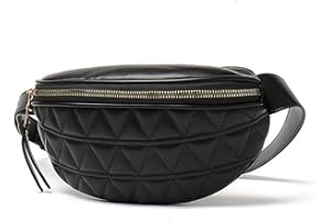 ANPTER Fashion Waist Packs for Women Fanny Packs Quilted Belt Bag Festival Bum Bags Crossbody Waist Purse for Sports Workout Traveling Running Casual bag(Women Fanny Pack for Black)